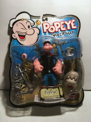 Rare Mezco Popeye The Sailor Action Figure Toy Classic Vintage