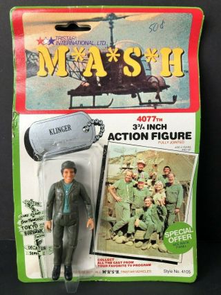 Vtg Tristar 1982 M A S H Corporal Max Q Klinger Action Figure 4105 Mash Moc