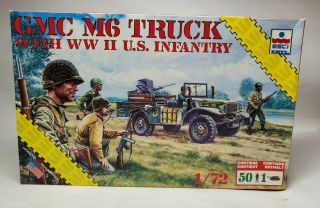 Esci Gmc M6 Truck W/ Ww Ii U.  S.  Navy Infantry 1:72 Scale Plastic Model Kit