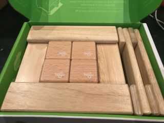 Nib Authentic Tegu 26 Piece Discovery Set Wooden Blocks Natural -