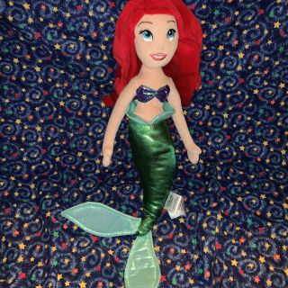 Disney Store The Little Mermaid Ariel 17 " Doll Plush Toy