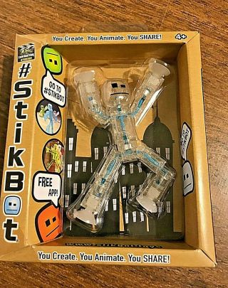 Ultra Rare Zing Stikbot Transparent Clear Action Figure Animation Stickbot