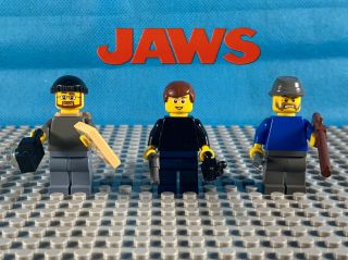 Lego Custom Jaws - - Amity Island Minifigure Set (3) : Hooper Chief Brody & Quint