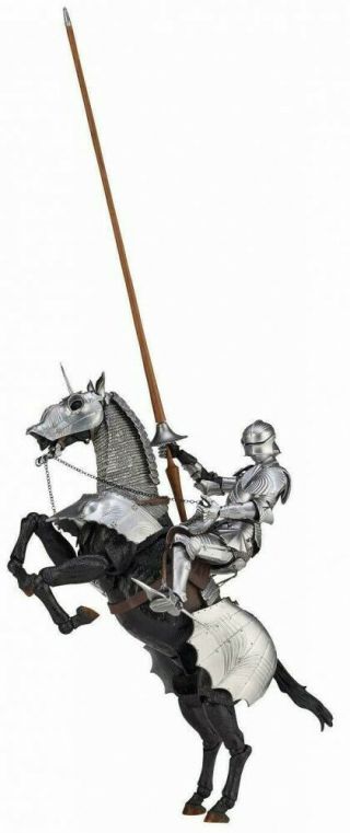 Kt - 027 Takeya Style Jizai Okimono 15th Century Gothic Equestrian Armor Silver 45