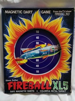 1963 Fireball Xl5 Magnetic Dart Game Metal Target W/5 Of 6 Magnets