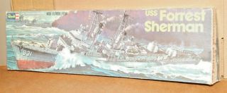 1972 Revell Uss Forrest Sherman U.  S.  Navy Destroyer Plastic Model Ship Kit