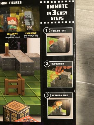 Minecraft Stop Motion Movie Creator set w/4,  PLUS 17 extra mini figures & Book 6