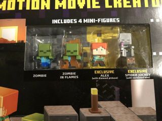 Minecraft Stop Motion Movie Creator set w/4,  PLUS 17 extra mini figures & Book 7