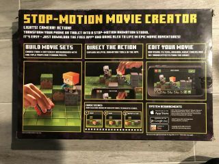 Minecraft Stop Motion Movie Creator set w/4,  PLUS 17 extra mini figures & Book 8