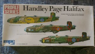 Mpc Profile Series Handley Page Halifax Bomber 1/72 Scale Model Kit