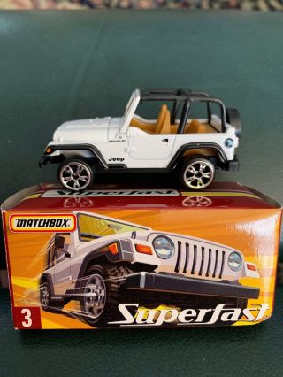 Matchbox 3 Jeep Wrangler White Superfast