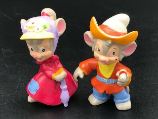 " An American Tail Fievel Goes West " Fievel & Tanya Pvc Figures - 1991