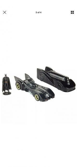 SDCC 2019 Mattel Hot Wheels Armored 1989 Batmobile Vehicle with Batman In Hand 6