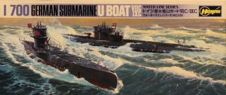 Hasegawa 1:700 German Submarine U - Boat Viic Ixc Water Line Series Kit Wl - S126u