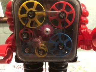 Wheel Gear Robot Huge Tin And Plastic Battery Operated 10