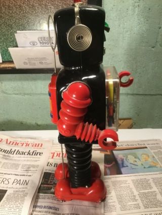 Wheel Gear Robot Huge Tin And Plastic Battery Operated 4