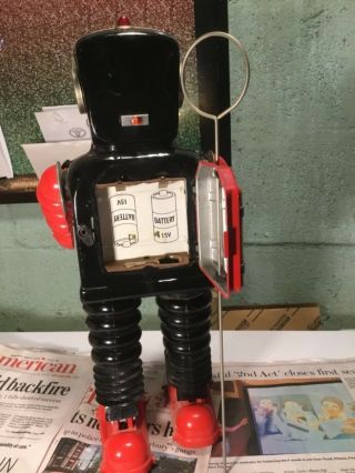 Wheel Gear Robot Huge Tin And Plastic Battery Operated 7