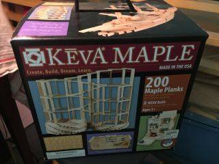 Keva Maple 200 Plank Building Set Wooden Blocks Complete.  Only Twice
