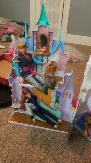 Disney Frozen Ice Castle Playset Barbie Doll Size W Anna Elsa Hans Christoff