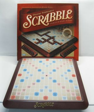 Scrabble Deluxe Turntable Rotating Board Crossword Game -