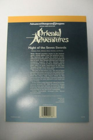 Oriental Adventures Night of the Seven Swords Advanced D&D 2