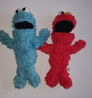 Fisher - Price 2007 Sesame Street Talking Cookie Monster & Elmo 9 " Plush Animals