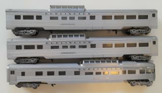 3 Ho Con Cor Burlington Twin Cities Zephyr Dome Streamliners Cars No Boxes