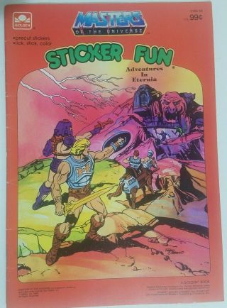 Vintage Masters Of The Universe Sticker Book Eternia 1985 He - Man Golden