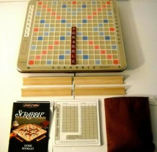 Scrabble 1989 Deluxe Edition Turntable Rotating Board Game 100 Complete 2