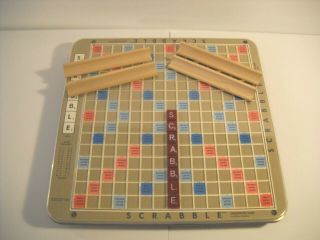 Scrabble 1989 Deluxe Edition Turntable Rotating Board Game 100 Complete 4