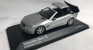 Minichamps 1/43 2001 Mercedes - Benz Sl Silver With Operating Roof 400032030