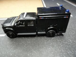 Matchbox Police Ford F - 550 Special Black Unmarked Custom Kitbash Unit