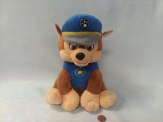 Nickelodeon Paw Patrol Chase Police Dog Plush Blue Piggy Coin Money Bank 9 " Tall