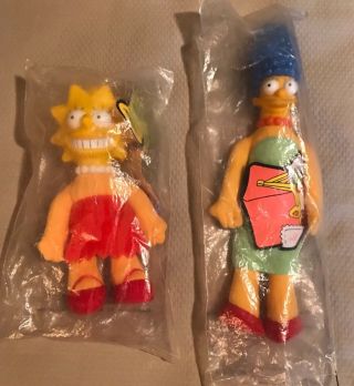 1990 Burger King Meet The Simpsons Lisa & Marge Plush Set Of 2 Dolls