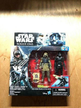 Star Wars Rogue One Imperial Death Trooper And Rebel Commando Pao 3.  75 Inch