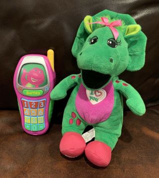 Fisher - Price Barney Play Phone And I Love You Singing Baby Bop Euc