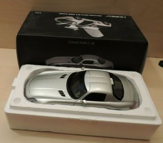 Silver Norev 1/18 Die Cast Mercedes Benz Sls Amg Nearly Perfect