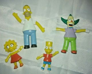 2002 The Simpsons Set Of 4 Bendable Poseable Figures Limited Edition Series 1