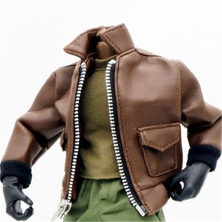 1/6 Scale Uniforms Coveralls Suit Brown Leather Jacket B005 Action Figure