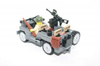 World War 2 American Willy ' s Jeep WW2 w/ minifigure made with real LEGO® bricks 2