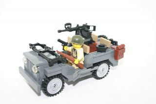 World War 2 American Willy ' s Jeep WW2 w/ minifigure made with real LEGO® bricks 3