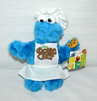 Sesame Street Cookie Monster Cookie Chef 2004 Nanco Plush Apron & Hat W Tag