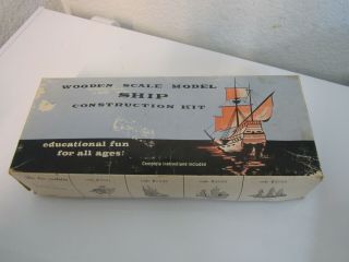 Old Vintage - - Mayflower Sailing Ship Model Kit With Plans & Ins