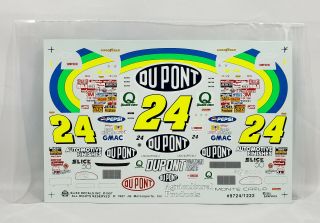 Nascar Model Decals: 24 Jeff Gordon 1997 Dupont Chevrolet Monte Carlo