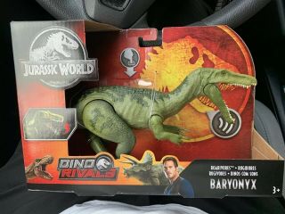 Mattel Jurassic Park World Dino Rivals Green Baryonyx Dinosaur Roarivore Figure