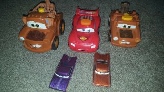 Disney Cars Tow Mater Lightning Mcqueen And 2 Ramones Shake N Go And Die Cast