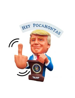 Funny Donald Trump F K U Pocahontas/warren Bobble Finger Bobblehead 2020