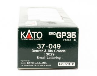 HO Scale KATO D&RGW GP35 Phase 1B Rio Grande 3029 Small Lettering (37 - 049) 7