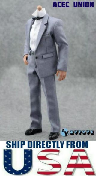 1/6 Scale Gray Color Suit Full Set For 12 " Hot Toys Phicen Male Figure U.  S.  A.