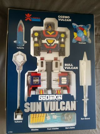 1982 Bandai America Sun Vulcan Die Cast Meatal Robot With All Parts Accessories